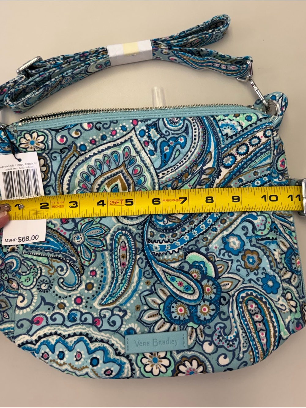 NWT Vera Bradley Carson Mini Hobo Crossbody Daisy Dot Paisley Bag - Picture 3 of 7